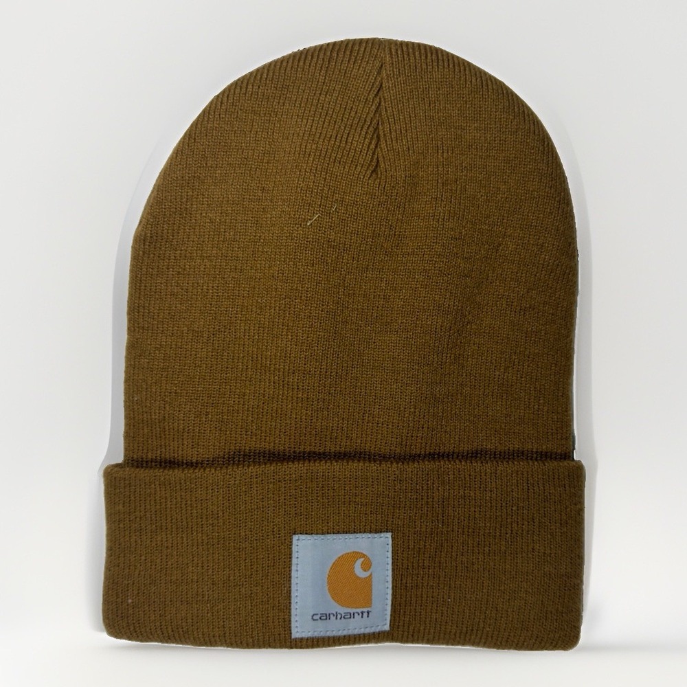 Carhartt A18 Watch Cap Beanie Brown Knit Cuffed Winter Hat One Size